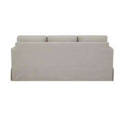 LYNN Canapé 3 places - Tissu Beige - Pieds bois naturel - L 190 x P 82 x H 82 cm