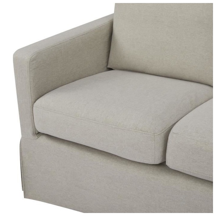 LYNN Canapé 3 places - Tissu Beige - Pieds bois naturel - L 190 x P 8