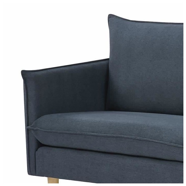 Canapé 2 places - Tissu bleu foncé - L 175 x P 82 x 84 cm - MARLON -