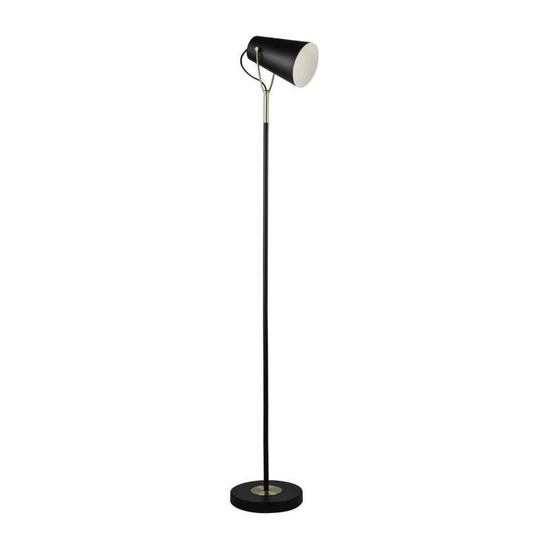 Lampadaire a tete orientable - Métal - Ø 23 x H 150 cm - Noir