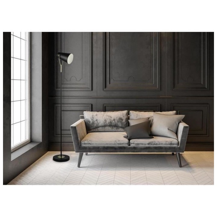 Lampadaire a tete orientable - Métal - Ø 23 x H 150 cm - Noir