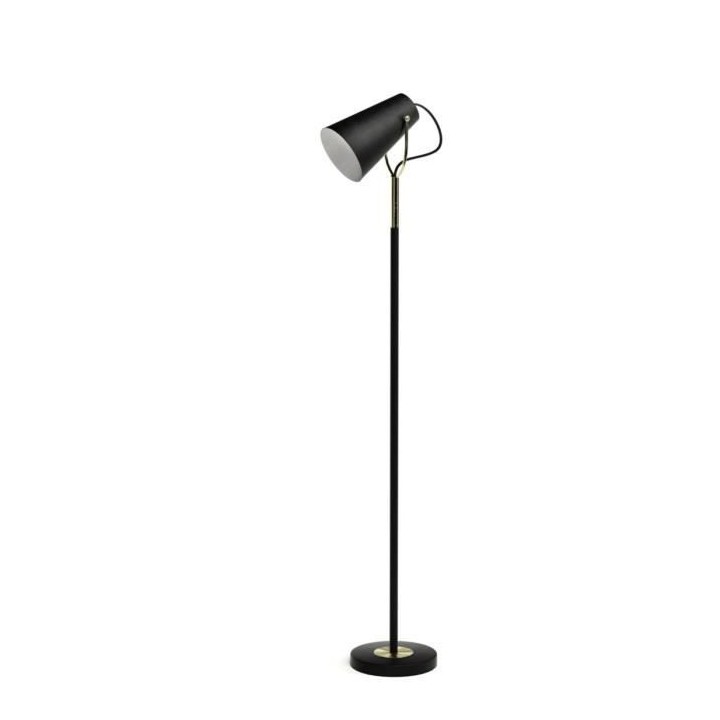 Lampadaire a tete orientable - Métal - Ø 23 x H 150 cm - Noir