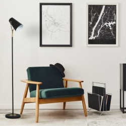 Lampadaire a tete orientable - Métal - Ø 23 x H 150 cm - Noir