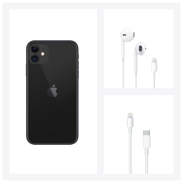 APPLE iPhone 11 128Go Noir EarPods inclus