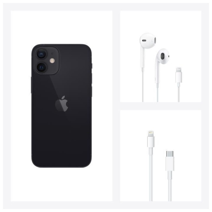 APPLE iPhone 12 mini 256Go Noir EarPods inclus