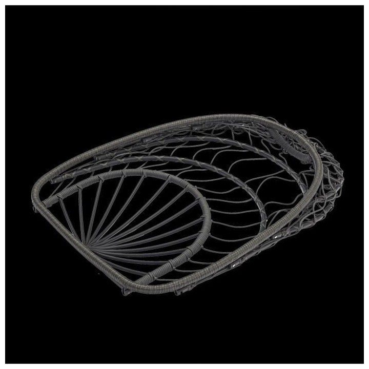 Fauteuil suspendu en résine tressée avec coussins et support - 1 per