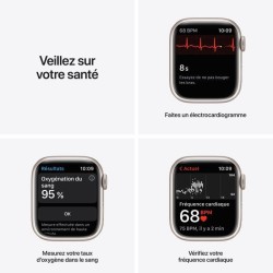 Apple Watch Nike Series 7 GPS+Cellular - 41mm - Boîtier Starlight Aluminium - Bracelet Pure Platinum/Black Nike Sport Band - Re