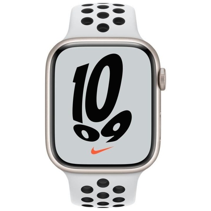 Apple Watch Nike Series 7 GPS - 45mm - Boîtier Starlight Aluminium -