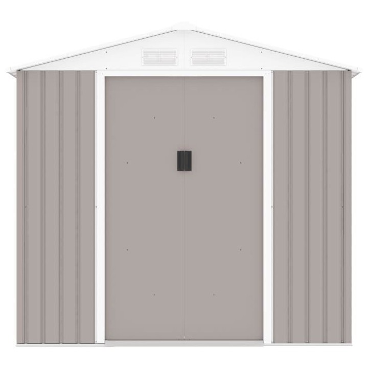 Abri de jardin en métal 4,07 m² - Kit d'ancrage inclus - Taupe