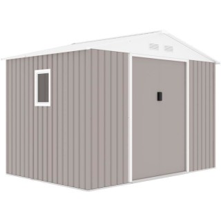 Abri de jardin en métal 5,29 m² - Kit d'ancrage inclus - Taupe