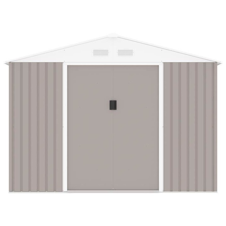 Abri de jardin en métal 5,29 m² - Kit d'ancrage inclus - Taupe