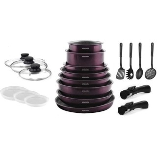 Batterie de cuisine 20 pieces Arthur Martin - aluminium - poignée amo