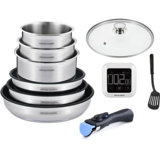 Batterie de cuisine 10 pieces Arthur Martin – Acier Inoxydable - poi