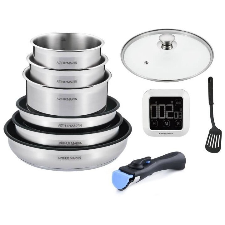 Batterie de cuisine 10 pieces Arthur Martin – Acier Inoxydable - poi