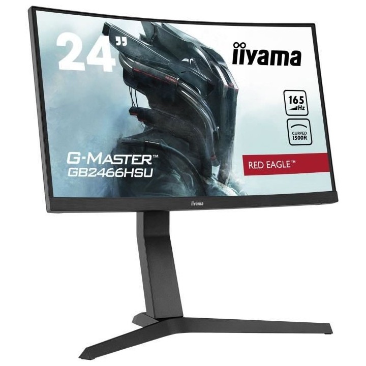 Ecran PC Gamer Incurvé - IIYAMA G-Master Red Eagle GB2466HSU-B1 - 23,