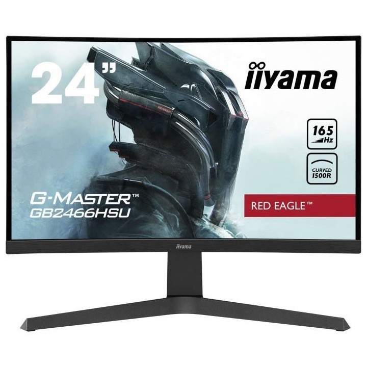 Ecran PC Gamer Incurvé - IIYAMA G-Master Red Eagle GB2466HSU-B1 - 23,