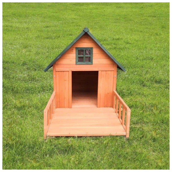 Niche en sapin LAIKA - 96x150x110cm - Pour chien - Bois