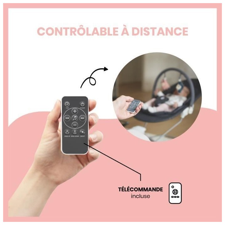 Babymoov Balancelle électrique bébé Swoon Touch - Télécommande in