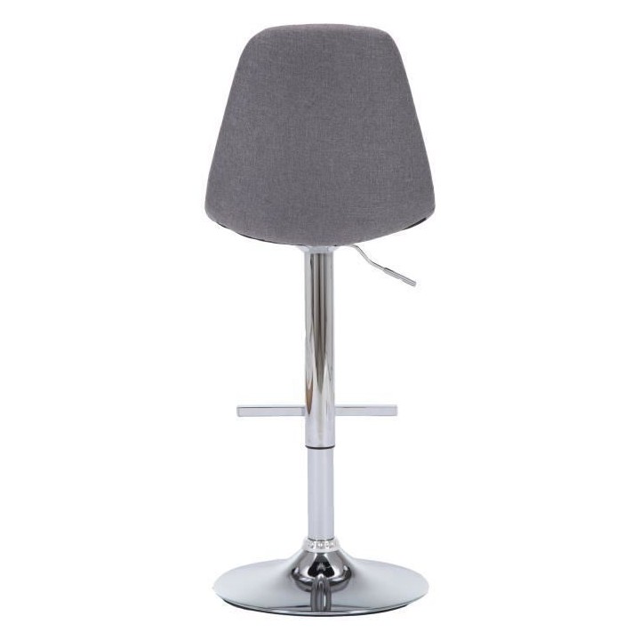 OSKAR Lot de 2 tabourets de bar réglables - Tissu gris - L 42 x P 49