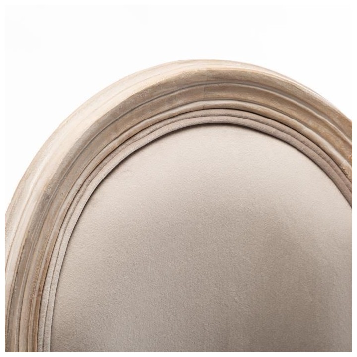 GRETA Lot de 2 chaises de salle a manger - Pied bois - Tissu lin - L 4