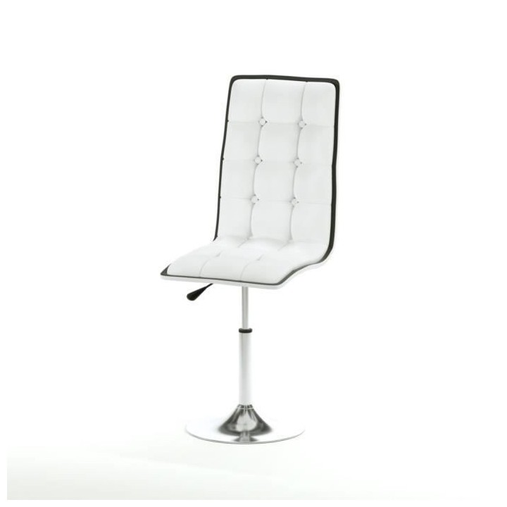 LEAF Lot de 2 chaises de salle a manger - Simili blanc - Contemporain