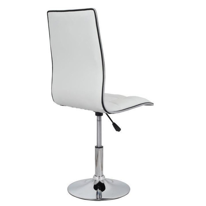LEAF Lot de 2 chaises de salle a manger - Simili blanc - Contemporain