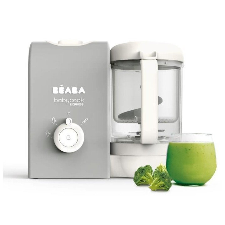 BEABA, Babycook Express, Robot Bébé 4 en 1 Mixeur-Cuiseur, Gris Velo