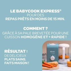 BEABA, Babycook Express, Robot Bébé 4 en 1 Mixeur-Cuiseur, Bleu Baltique