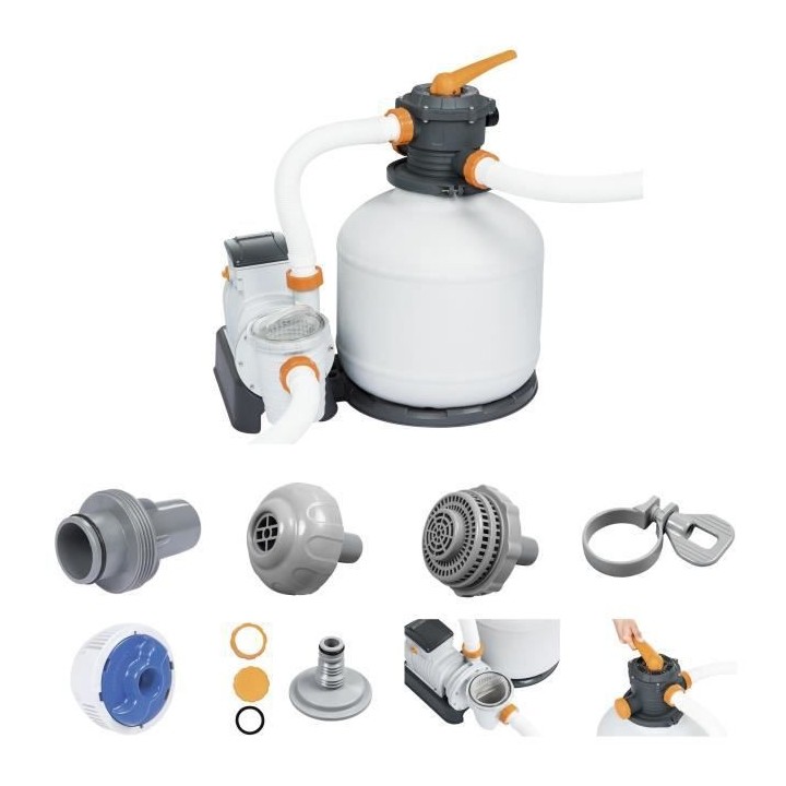 BESTWAY Filtre a sable 11 355 L/h + pré-filtre - Blanc