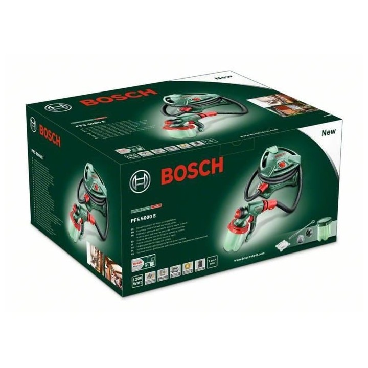 Pistolet a peinture Bosch - PFS 5000 E (Contenu: 3 Buses, Filtre a pei