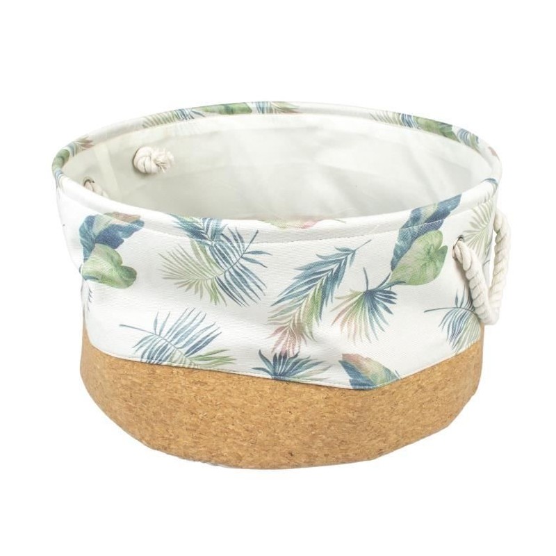 LAROY DUVO Panier rond Palm Cork & Poly pour chiens ou chats - Taille L - 45 x 45 x 25 cm - Multicolore