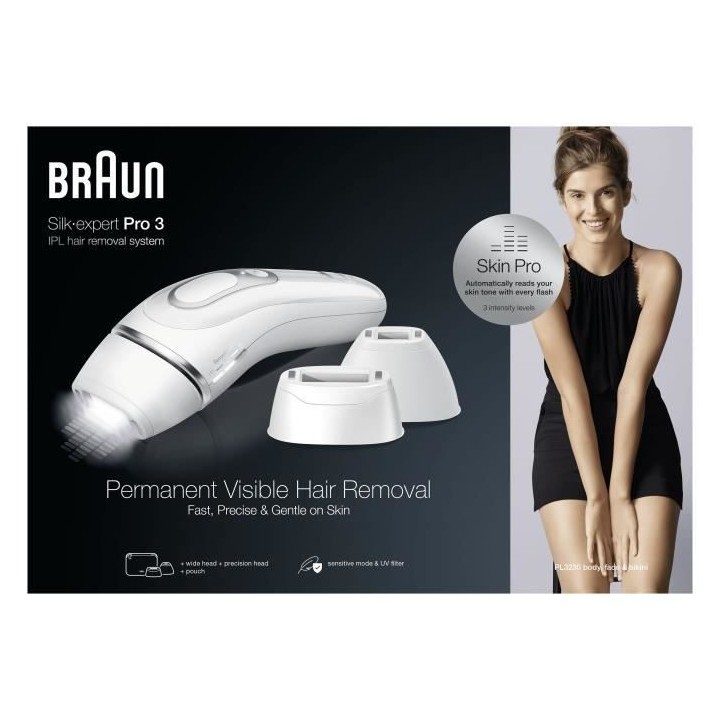Braun Silk·expert Pro 3 PL3230 - IPL Pour Femme, Épilateur Lumiere