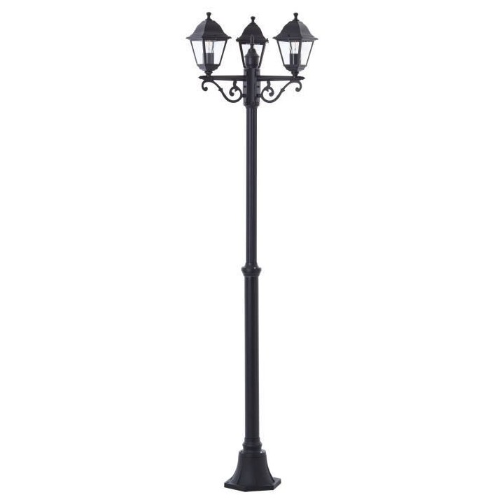 Lampadaire extérieur BRILLIANT NISSIE noir 3*E27 - 60W