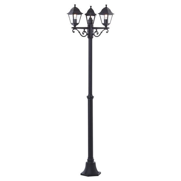 Lampadaire extérieur BRILLIANT NISSIE noir 3*E27 - 60W