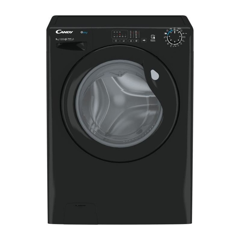 Lave-linge hublot CANDY EY1291DBBE/1-S - 9kg - L60 cm - 1200 trs/min - Connecté - Prog rapides - Noir