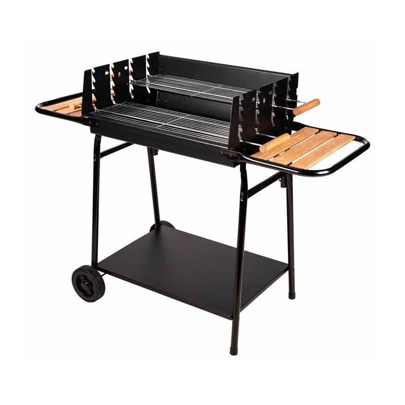 Barbecue a charbon JAVA - Surface de cuisson : 60,5 x 20 cm - Noir