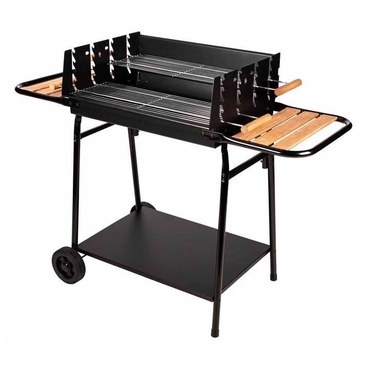 Barbecue a charbon JAVA - Surface de cuisson : 60,5 x 20 cm - Noir