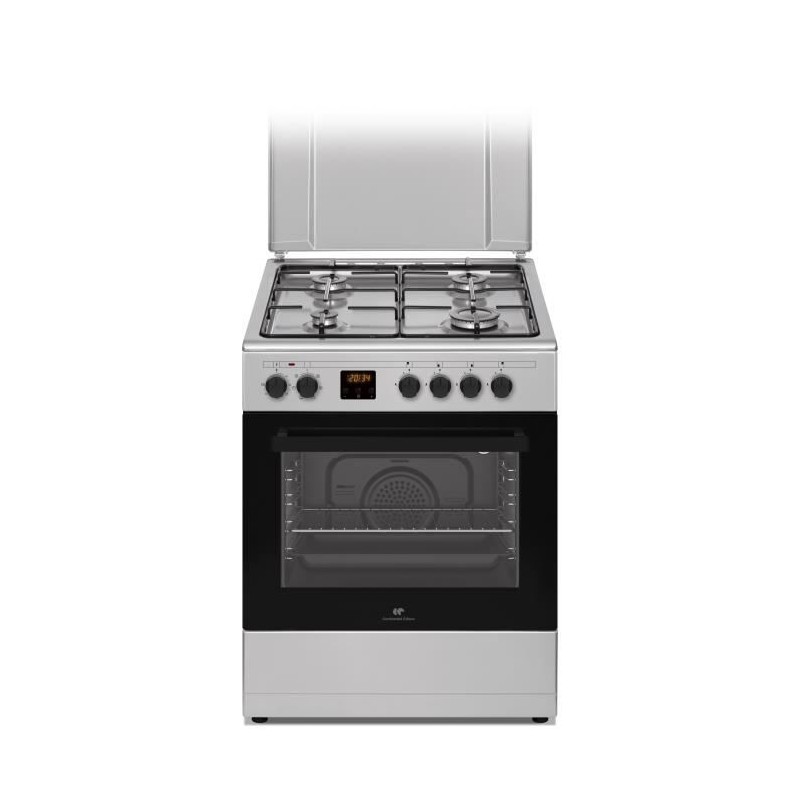 Cuisiniere gaz CONTINENTAL EDISON CECG60FCS1 - 4 feux - L59,8 x P61 xH83cm- Silver