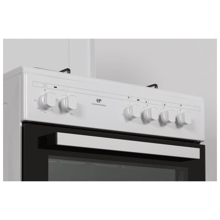 Cuisiniere mixte CONTINENTAL EDISON CECM60FCW - 3 feux gaz + 1 électr