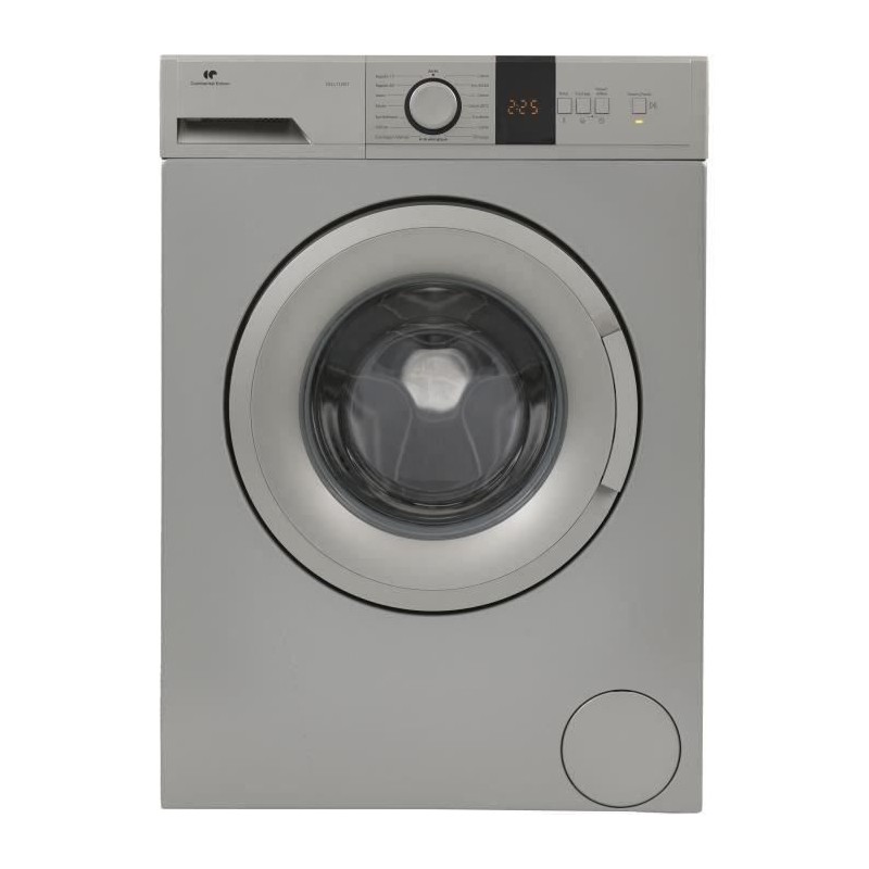 Lave-linge hublot CONTINENTAL EDISON CELL712IS1 - 7 kg – Moteur induction – Largeur 59,7 cm - 1200 tours/min - Silver