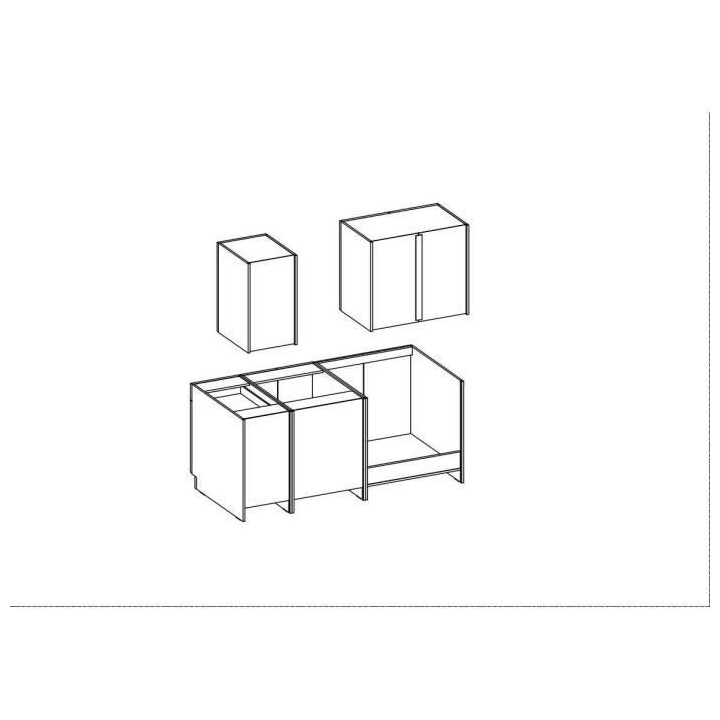 CHAMONIX Cuisine complete - Mélamine - Décor chene - L 180 x P 60 x