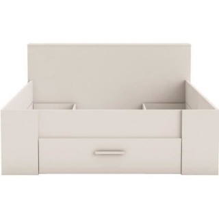 DEMEYERE Lit adulte contemporain blanc perle + tete de lit - l 160 x L