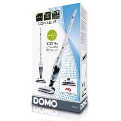 DOMO DO217SV - Aspirateur balai maniable 2-en-1 - 2 vitesses - Systeme cyclonique - Autonomie 40min - Réservoir poussiere 0,5L