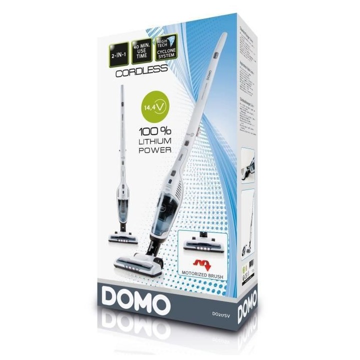 DOMO DO217SV - Aspirateur balai maniable 2-en-1 - 2 vitesses - Systeme