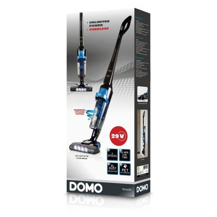 DOMO DO221SV - Aspirateur balai - Mode de nettoyage : Sec - Capacité