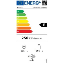 Réfrigérateur Combiné ELECTROLUX LNC7ME34X1 - 2 portes - 366 L (266 L / 101 L) - H 2010 x L 595 x P 650 mm - Inox