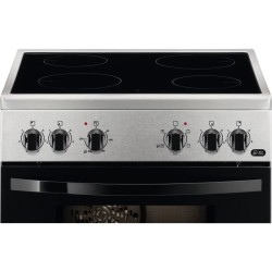 Cuisiniere vitrocéramique FAURE - FCV65091XA - 4 foyers Hi-Light + four multifonction 54L - l71 X L66 X H94cm - Inox