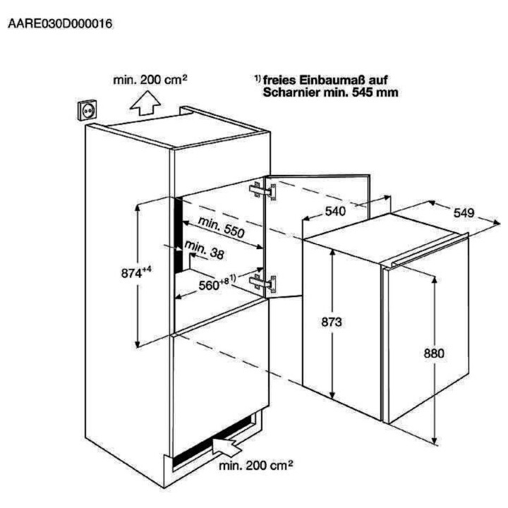 Faure FSAN88FS - Réfrigérateur Table Top Encastrable - 123L (109 + 1