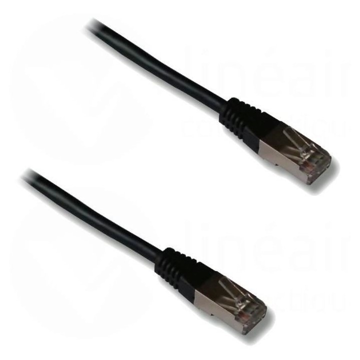 Cable RJ45 mâle / RJ45 mâle, cat.6, blindé, col...