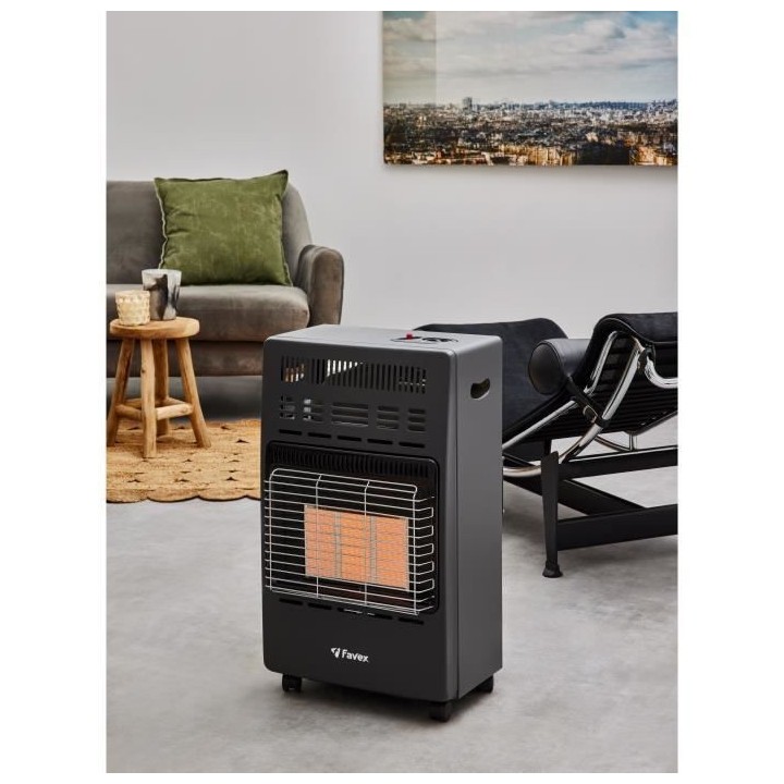 Chauffage d'appoint infrarouge au gaz butane KERN - Allumage par piezo